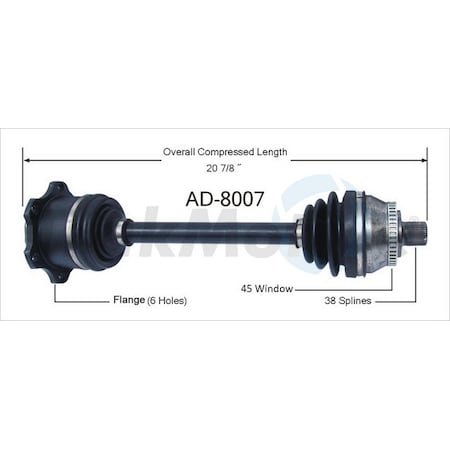 Surtrack Axle Cv Axle Shaft, Ad-8007 AD-8007